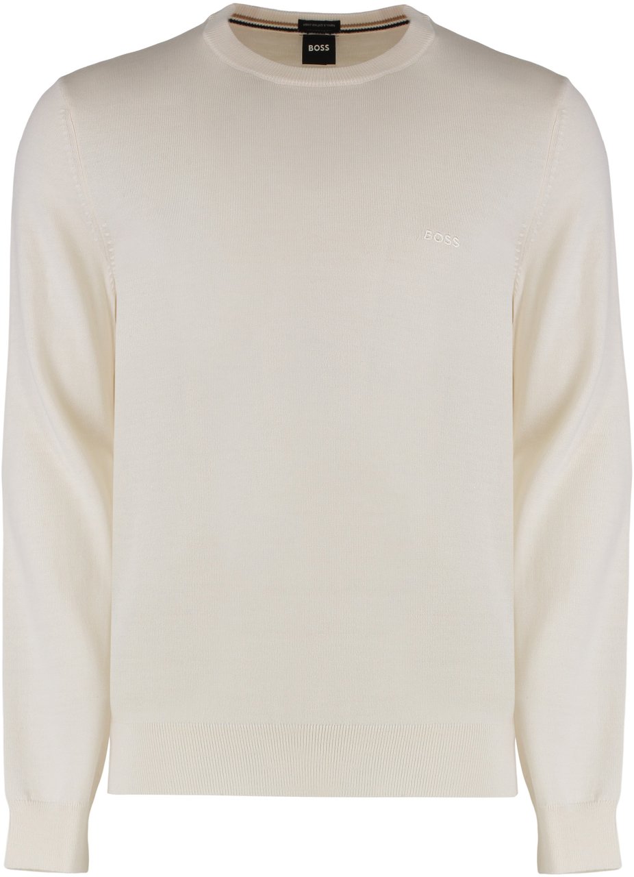 Boss virgin wool crew-neck sweater Wit