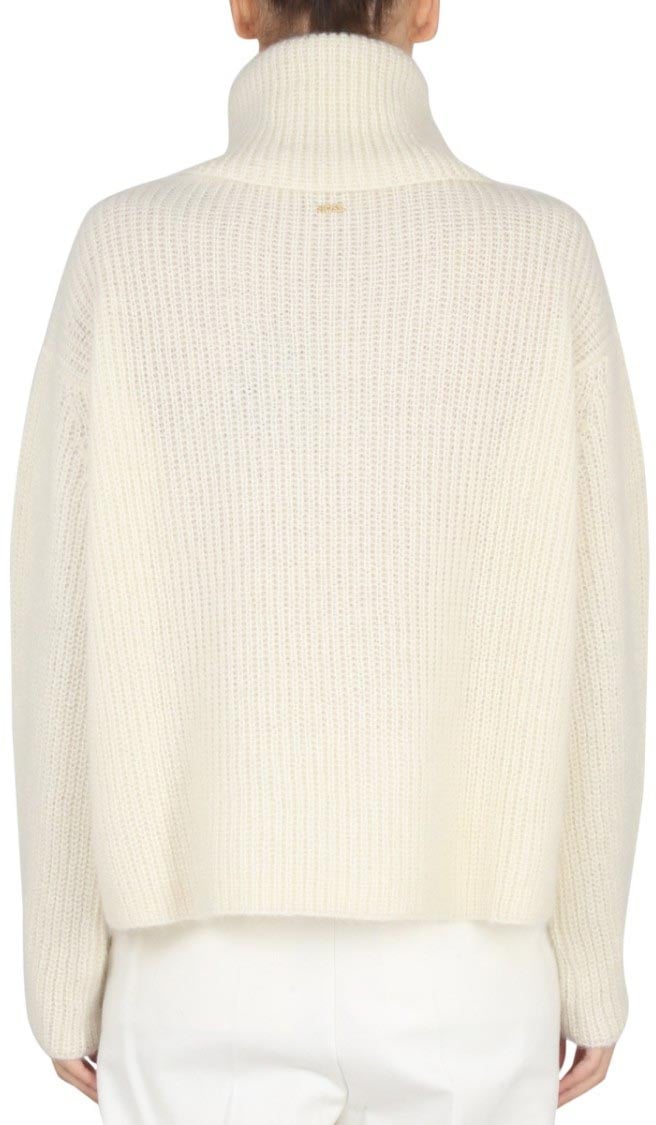 Boss High Neck Mohair Blend Sweater Neutraal