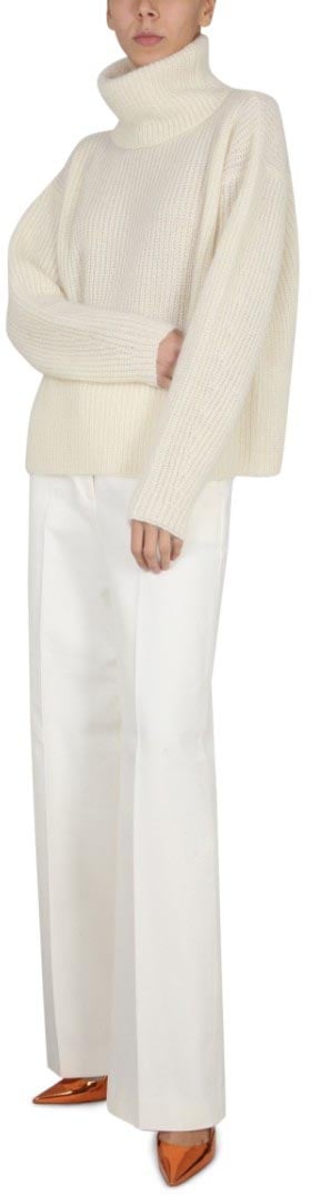 Boss High Neck Mohair Blend Sweater Neutraal