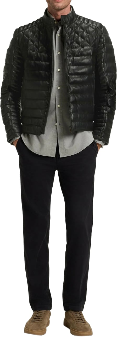Boss Jonn Nappa Leather Jacket Zwart