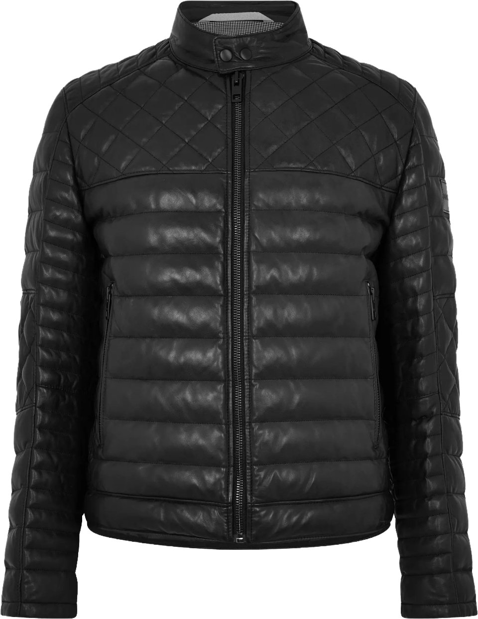 Boss Jonn Nappa Leather Jacket Zwart