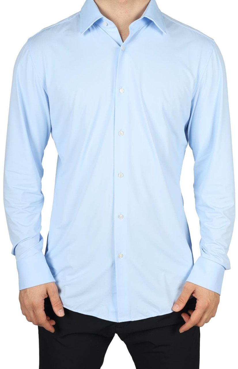 Boss Shirts Light Pastel Blue Blauw