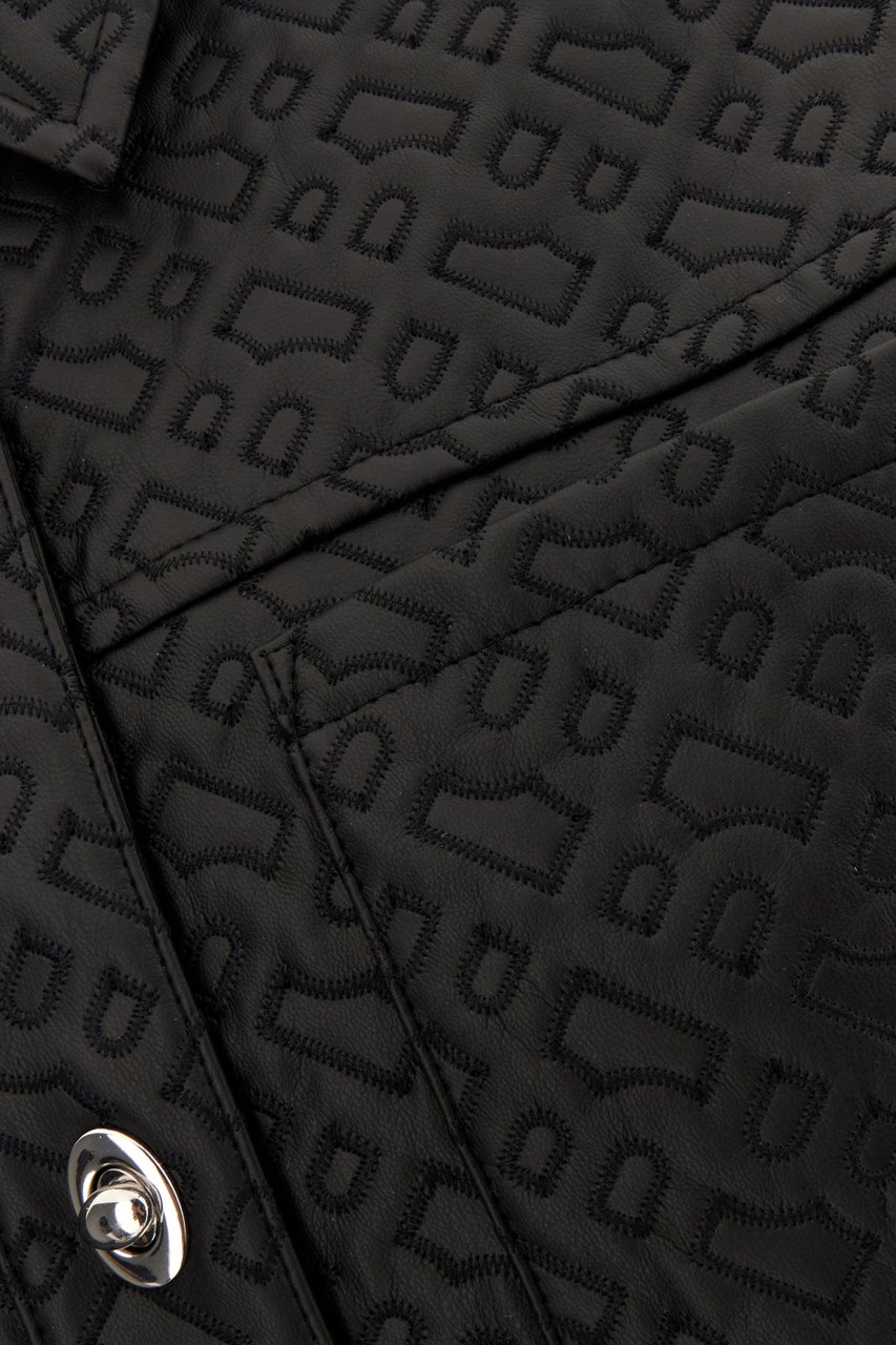 Boss BOSS Black synthetic leather shirt Zwart