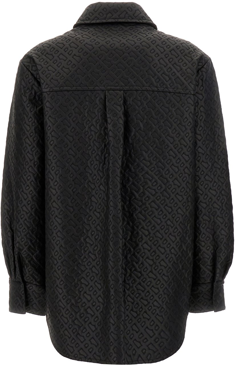Boss BOSS Black synthetic leather shirt Zwart