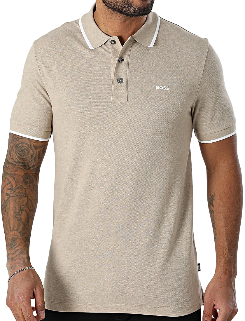 Boss T-Shirts And Polos Open Beige Beige