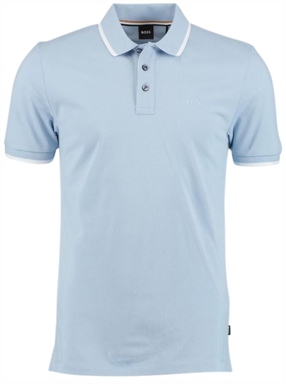 Boss T-Shirts And Polos Light Pastel Blue Blauw
