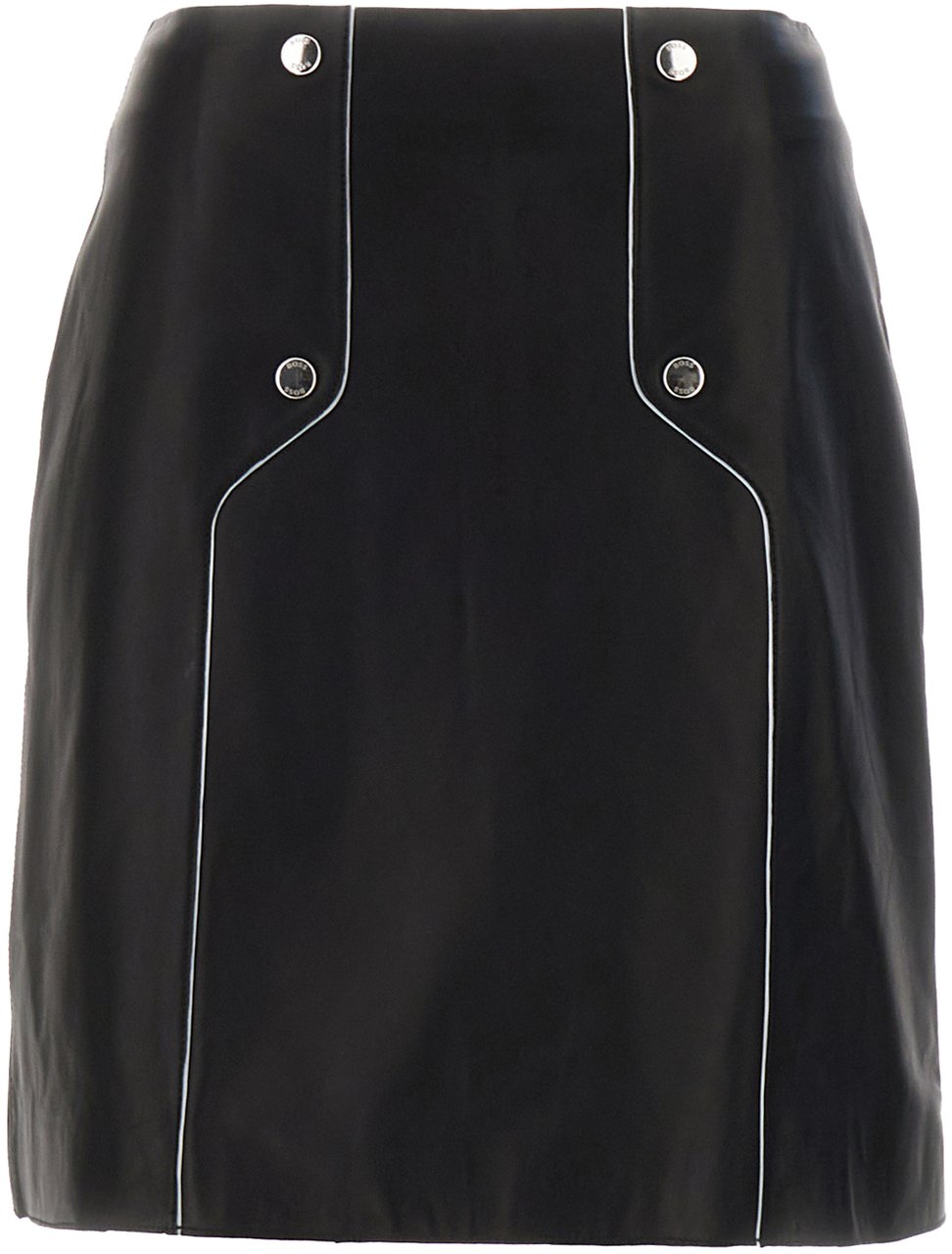 Boss BOSS Black nappa leather skirt Zwart