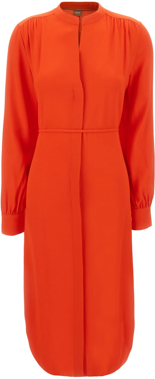Boss BOSS Coral viscose shirt dress Rood
