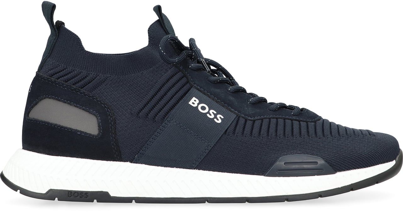 Boss Low-top fabric sneakers Navy