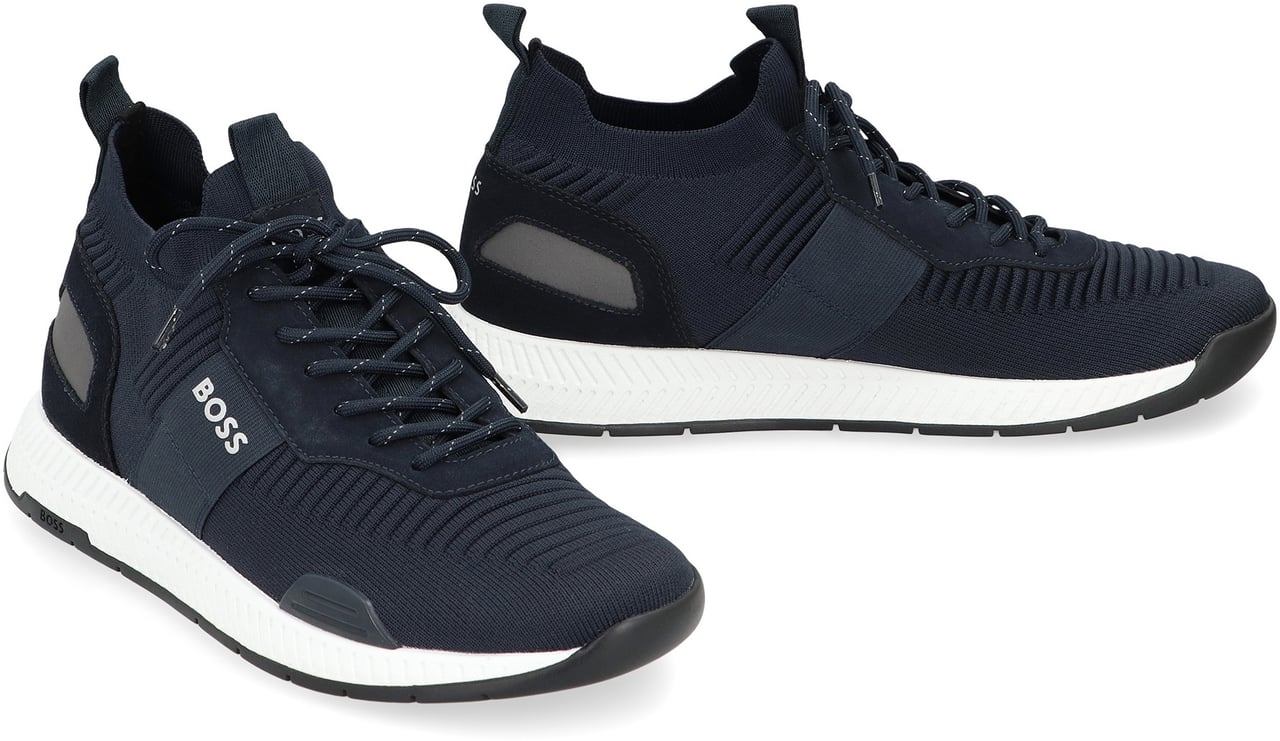 Boss Low-top fabric sneakers Navy