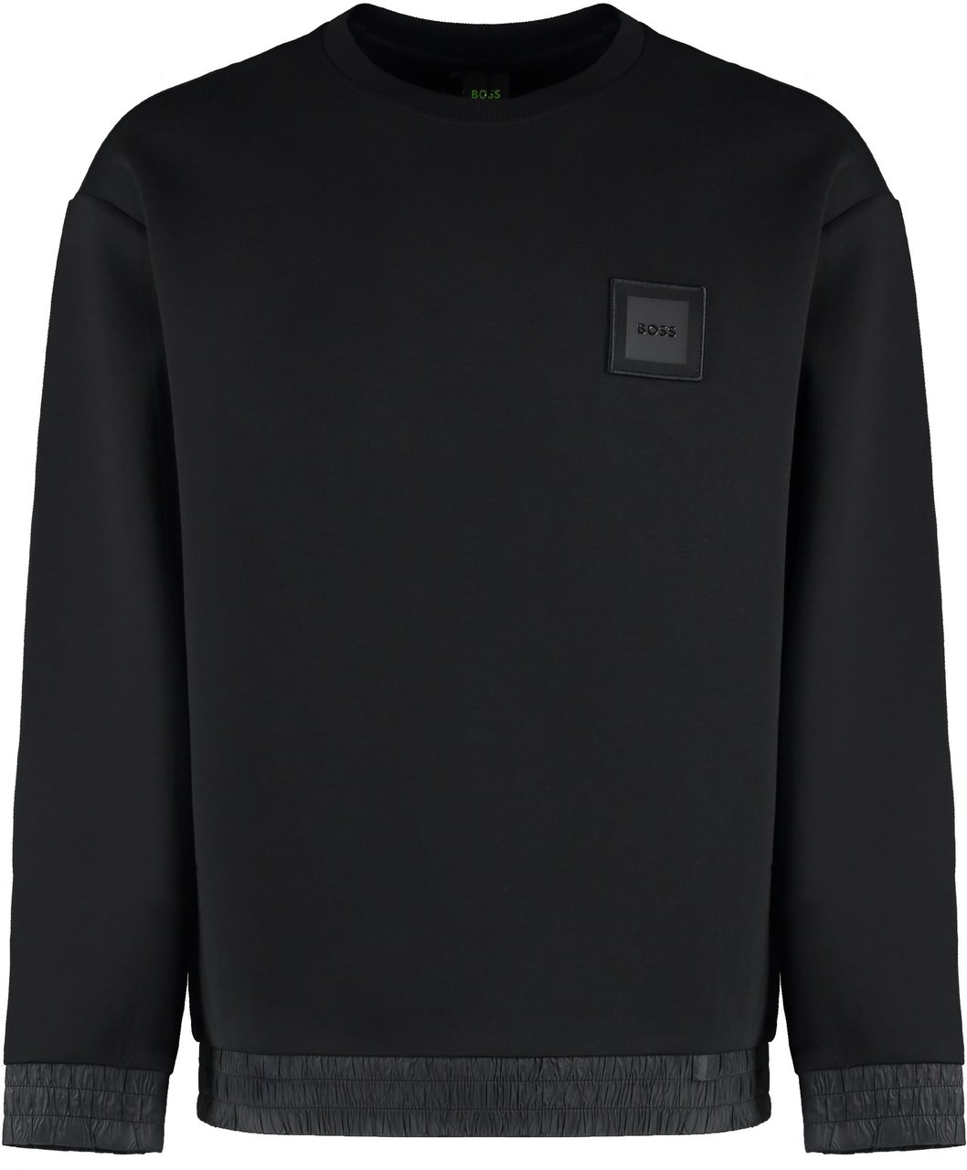 Boss Cotton blend crew-neck sweatshirt Zwart