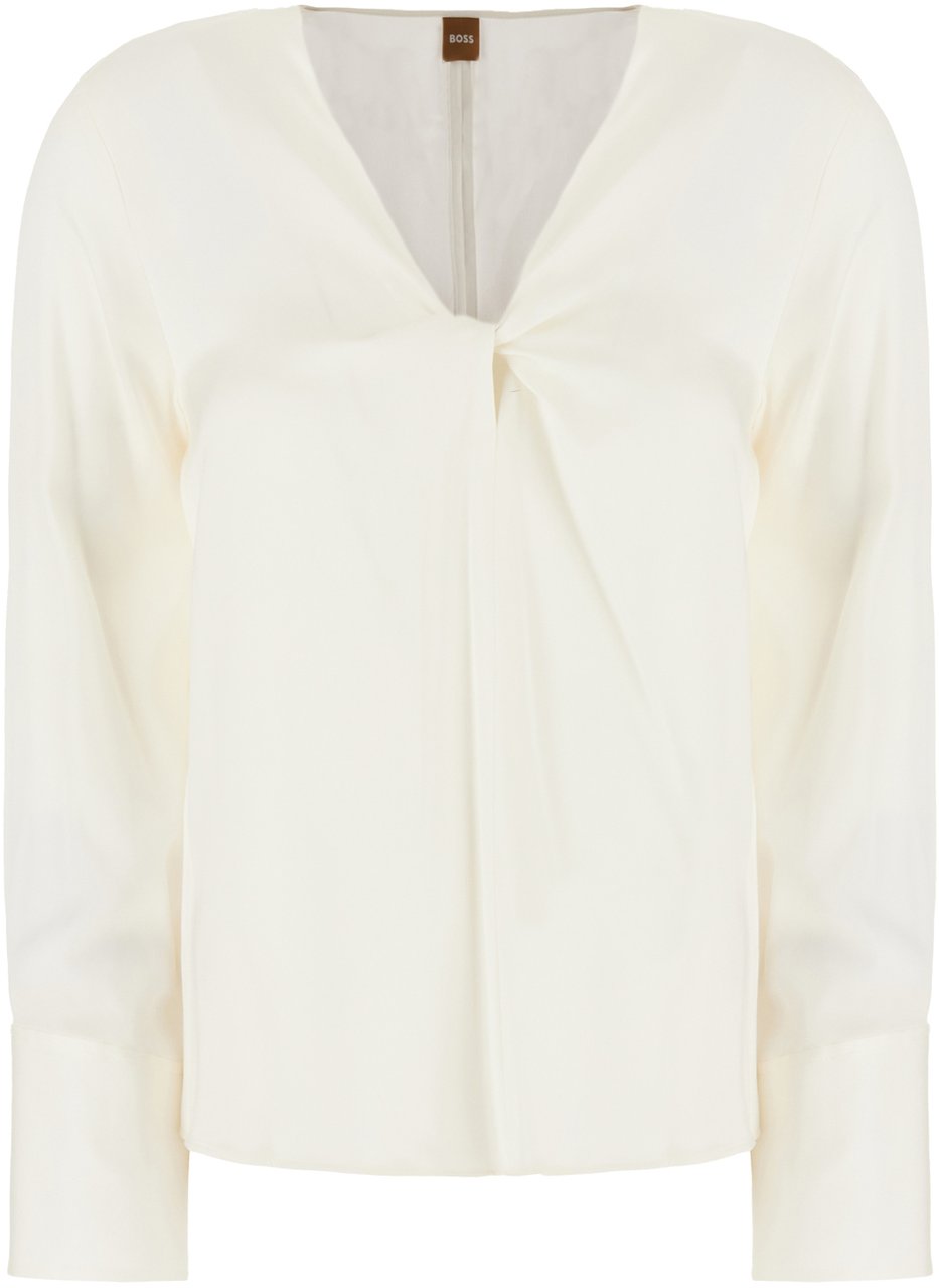 Boss BOSS White stretch silk blouse Wit