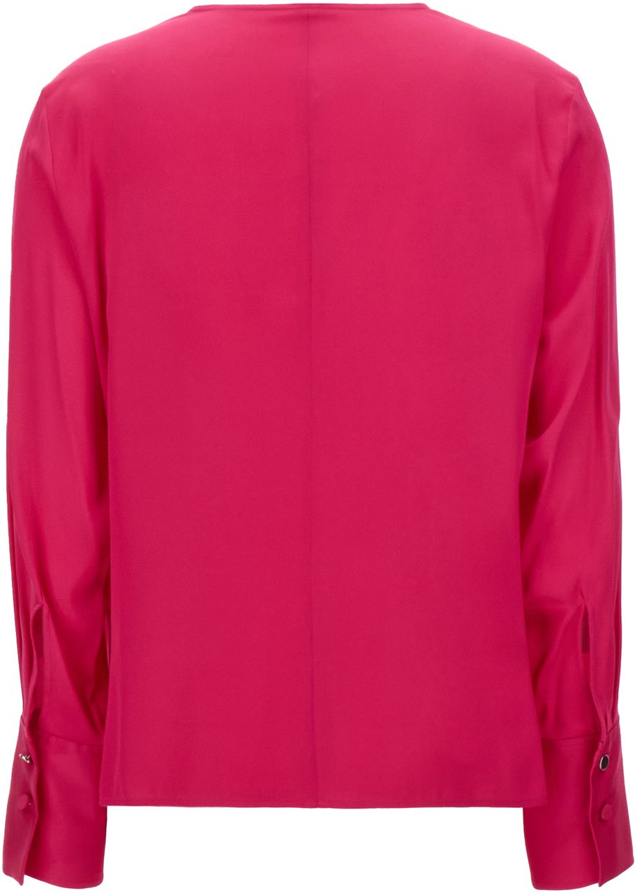 Boss BOSS Fuchsia stretch silk blouse Roze