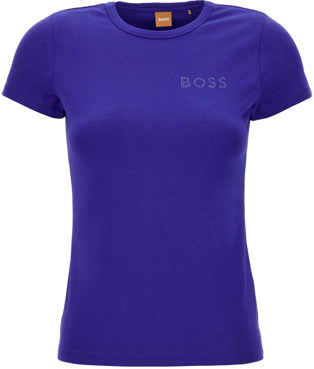 Boss BOSS Blue stretch cotton t-shirt Blauw