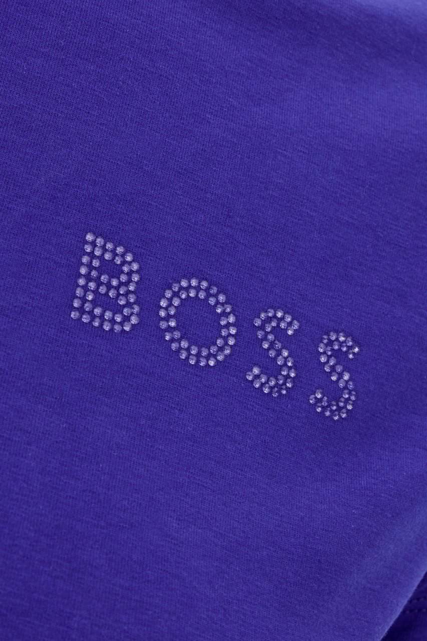 Boss BOSS Blue stretch cotton t-shirt Blauw