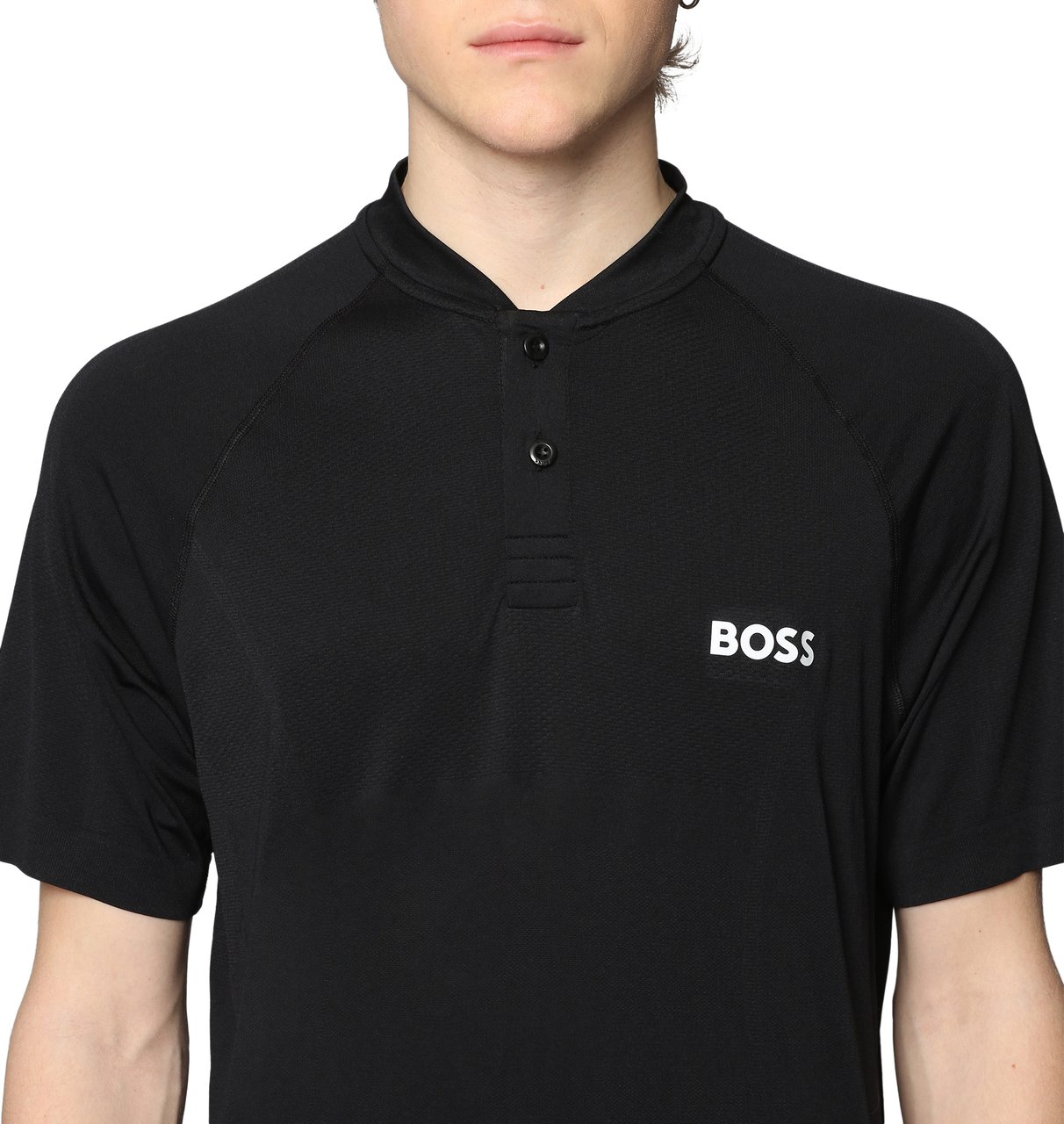 Boss BOSS X MATTEO BERRETTINI - Technical fabric polo shirt Zwart