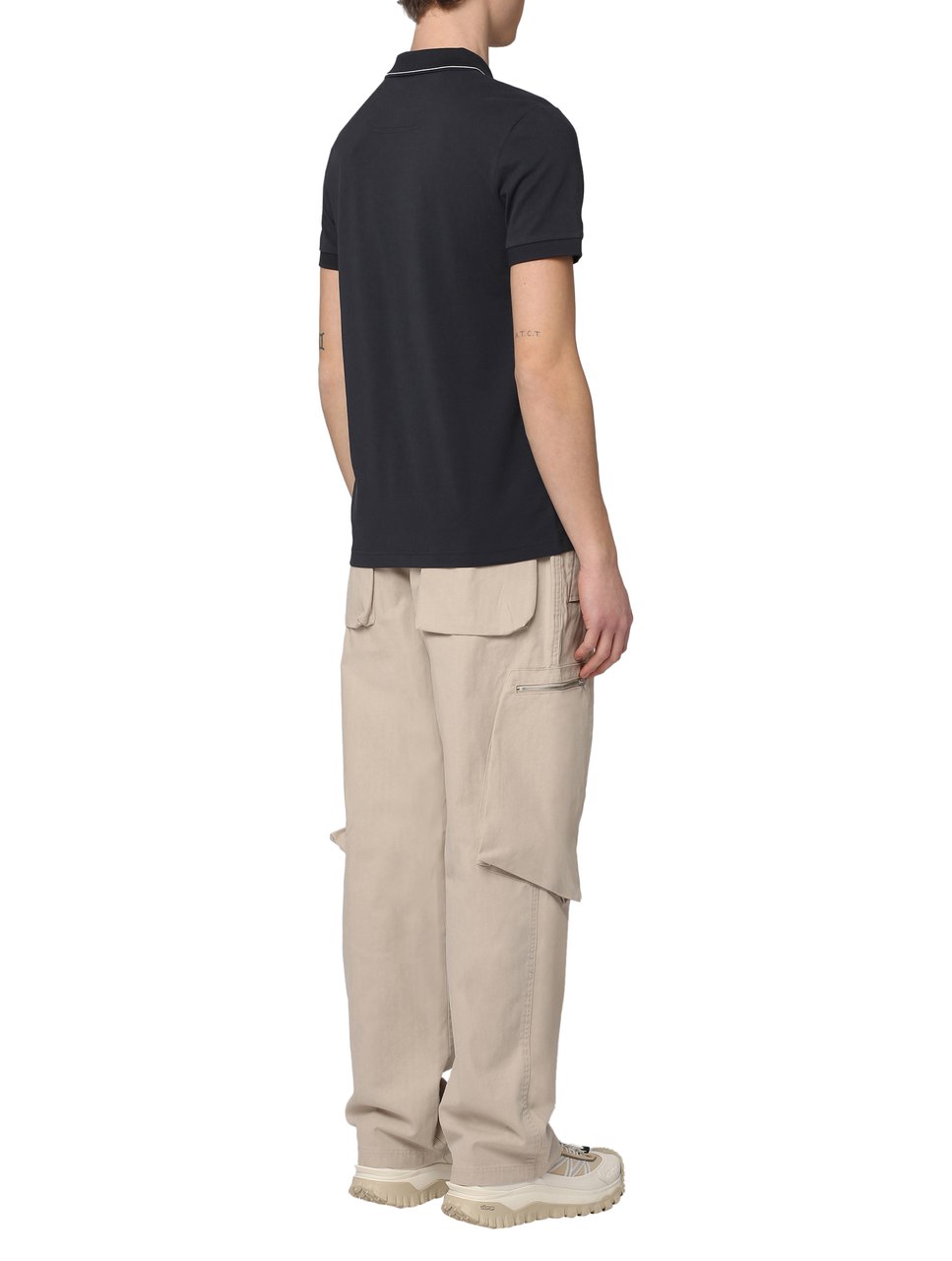 Boss Short sleeve cotton pique polo shirt Zwart