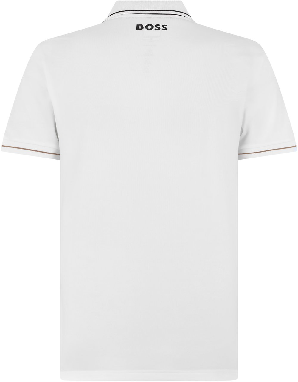 Boss Piqué cotton elasticized polo Wit