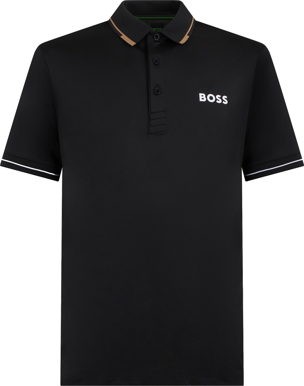 Boss Pique cotton stretch polo Zwart