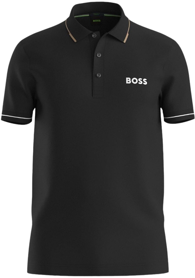Boss Boss Paul Pro Polo Zwart Slim Fit Grijs