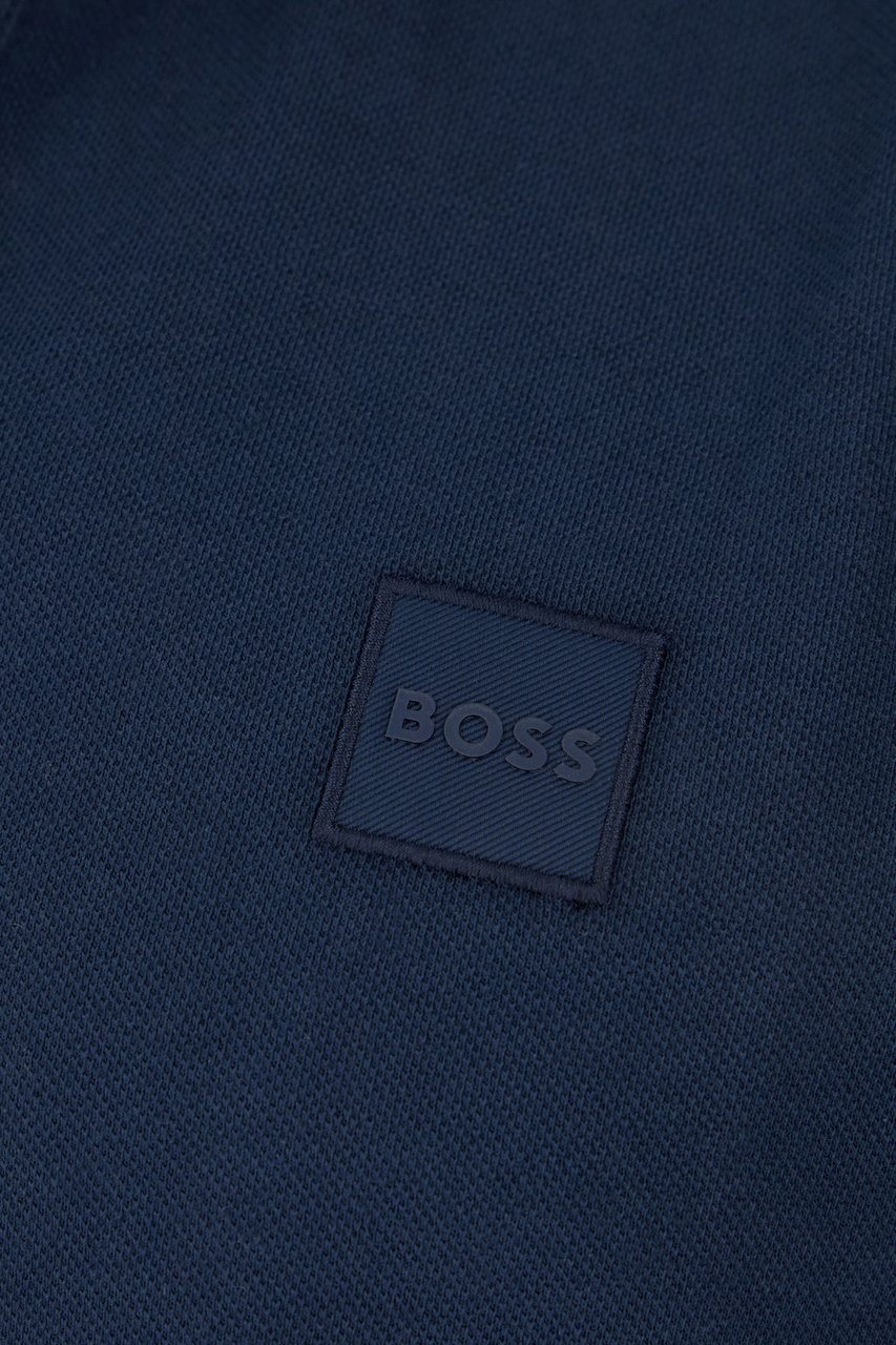 Boss Hugo Boss Blue piquet polo shirt Blauw