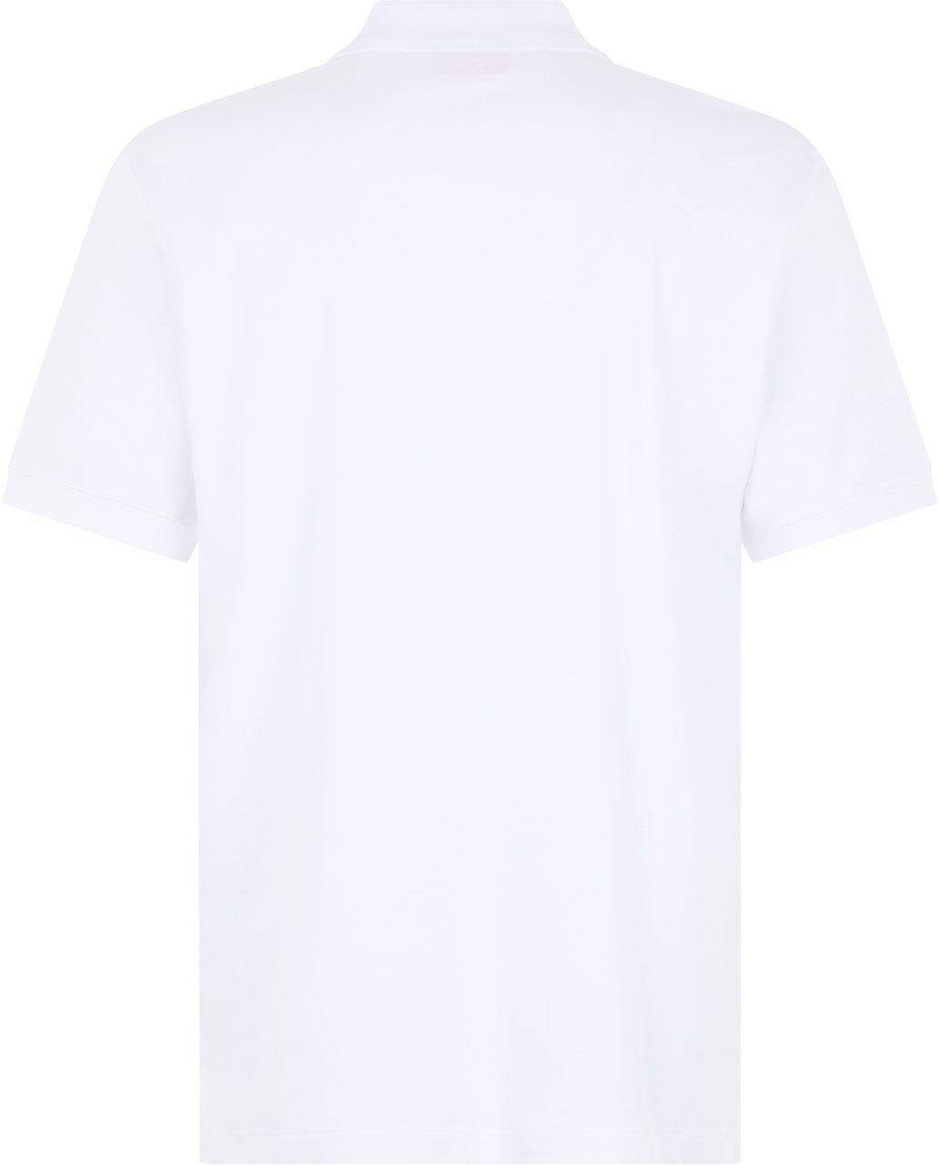 Boss Cotton polo with zipper Wit