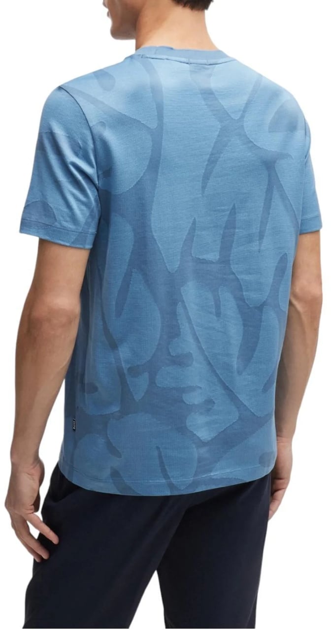 Boss T-Shirts And Polos Light Pastel Blue Blauw