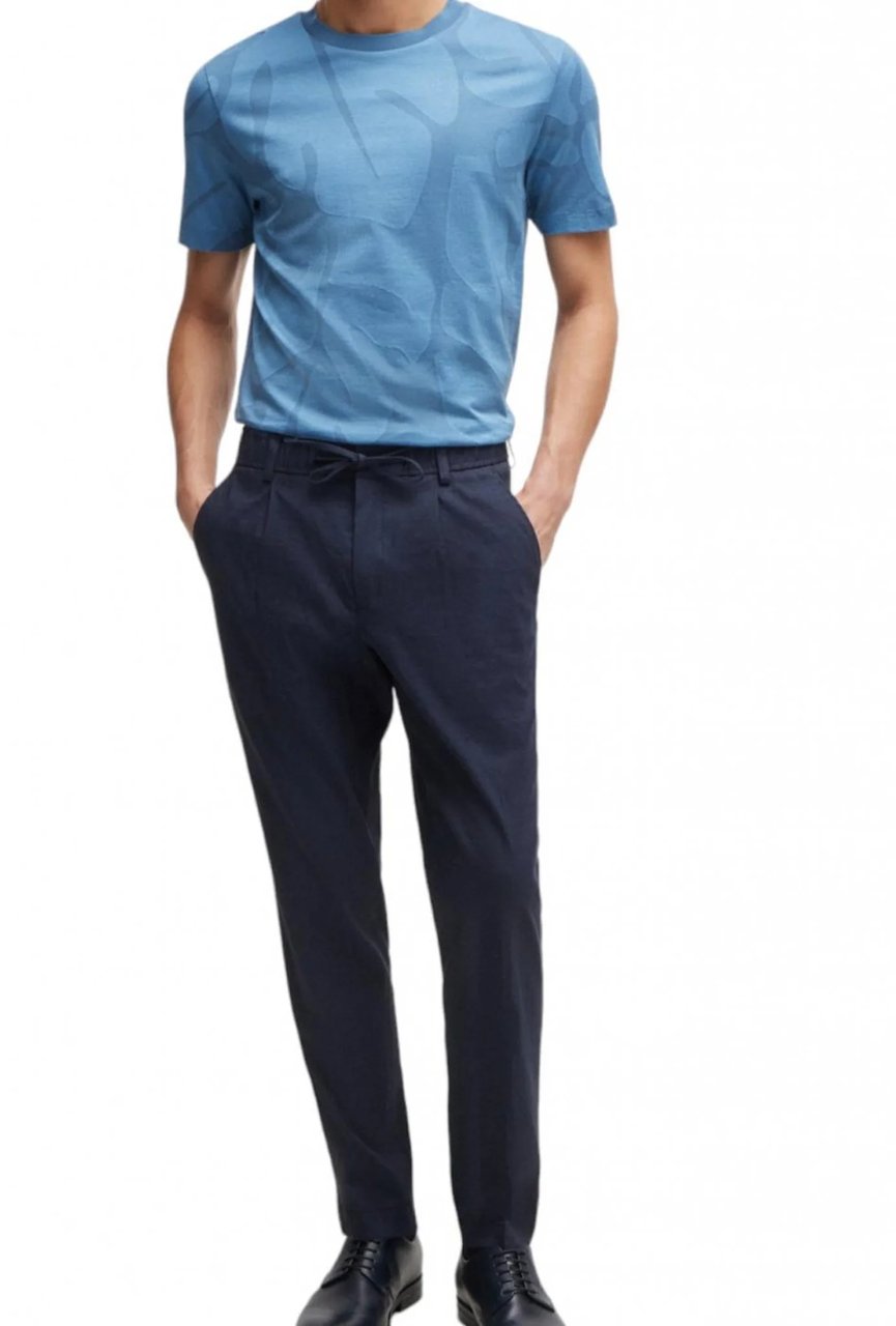 Boss T-Shirts And Polos Light Pastel Blue Blauw