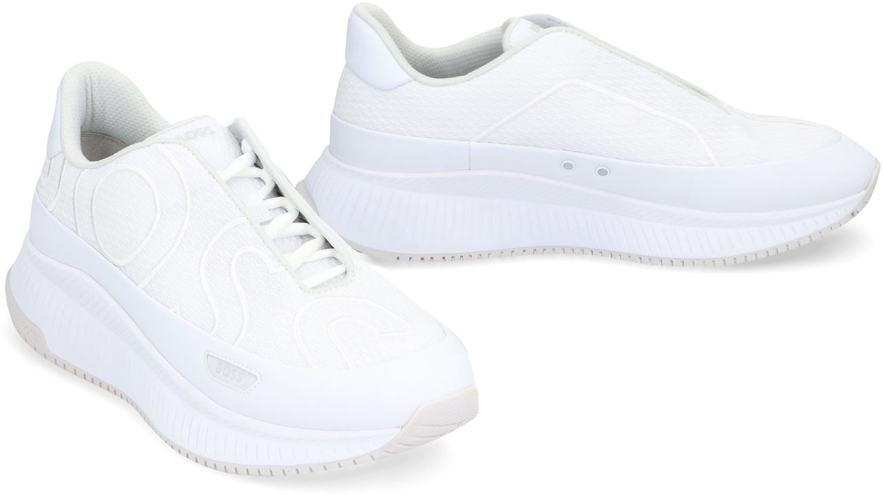 Boss Fabric low-top sneakers Wit