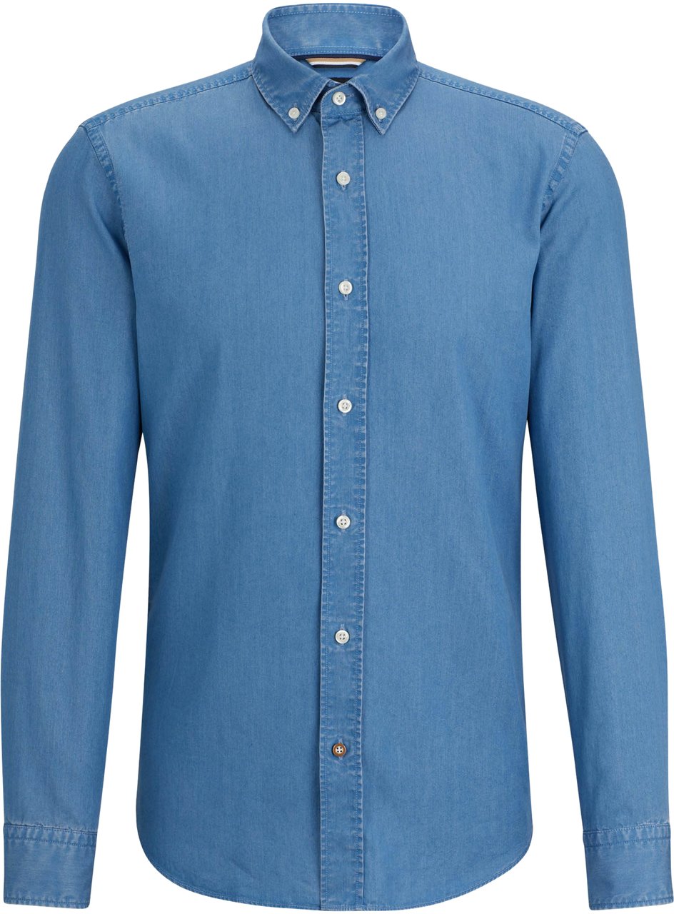 Boss Shirts Bright Blue Blauw