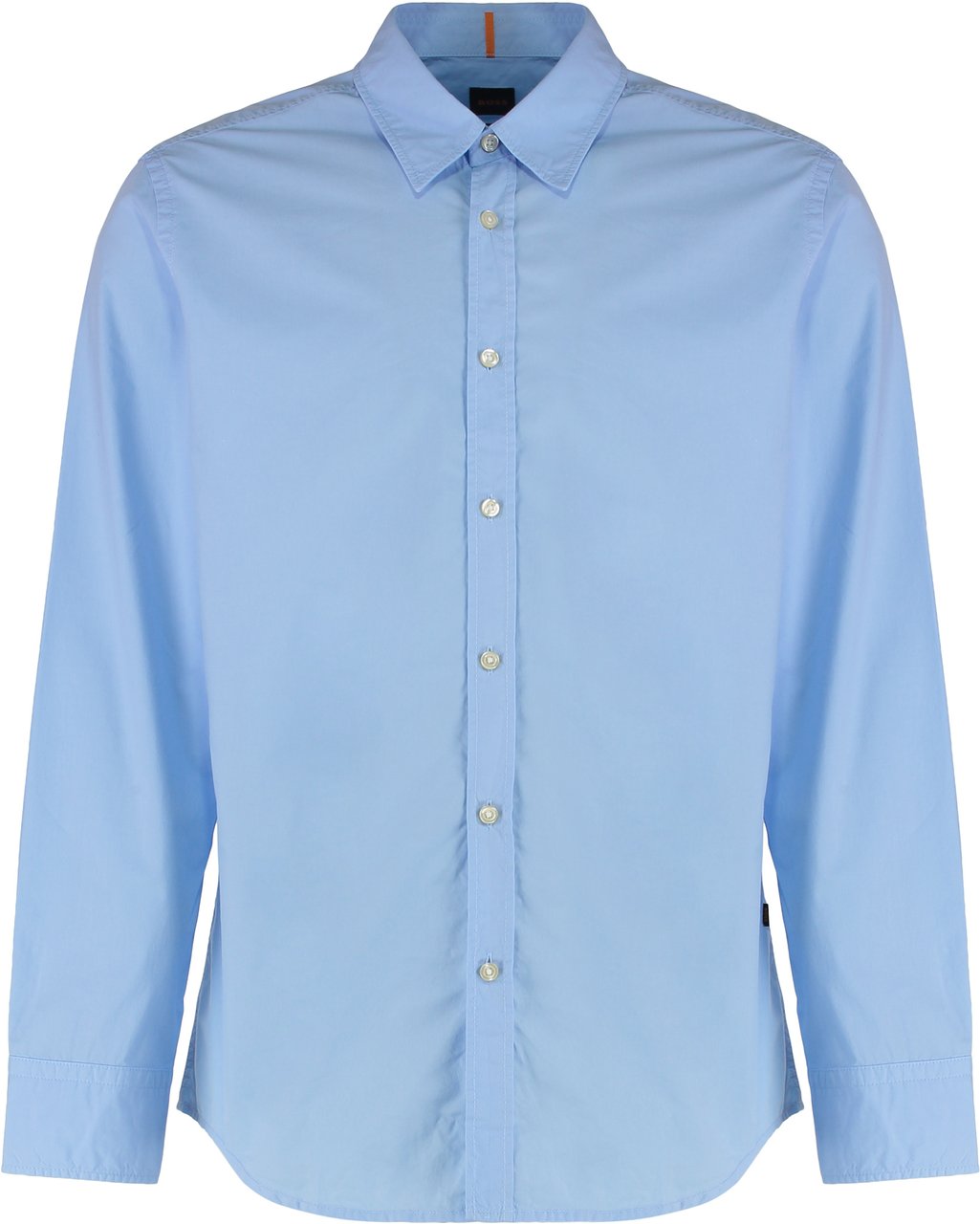 Boss Regular fit shirt in cotton poplin Blauw