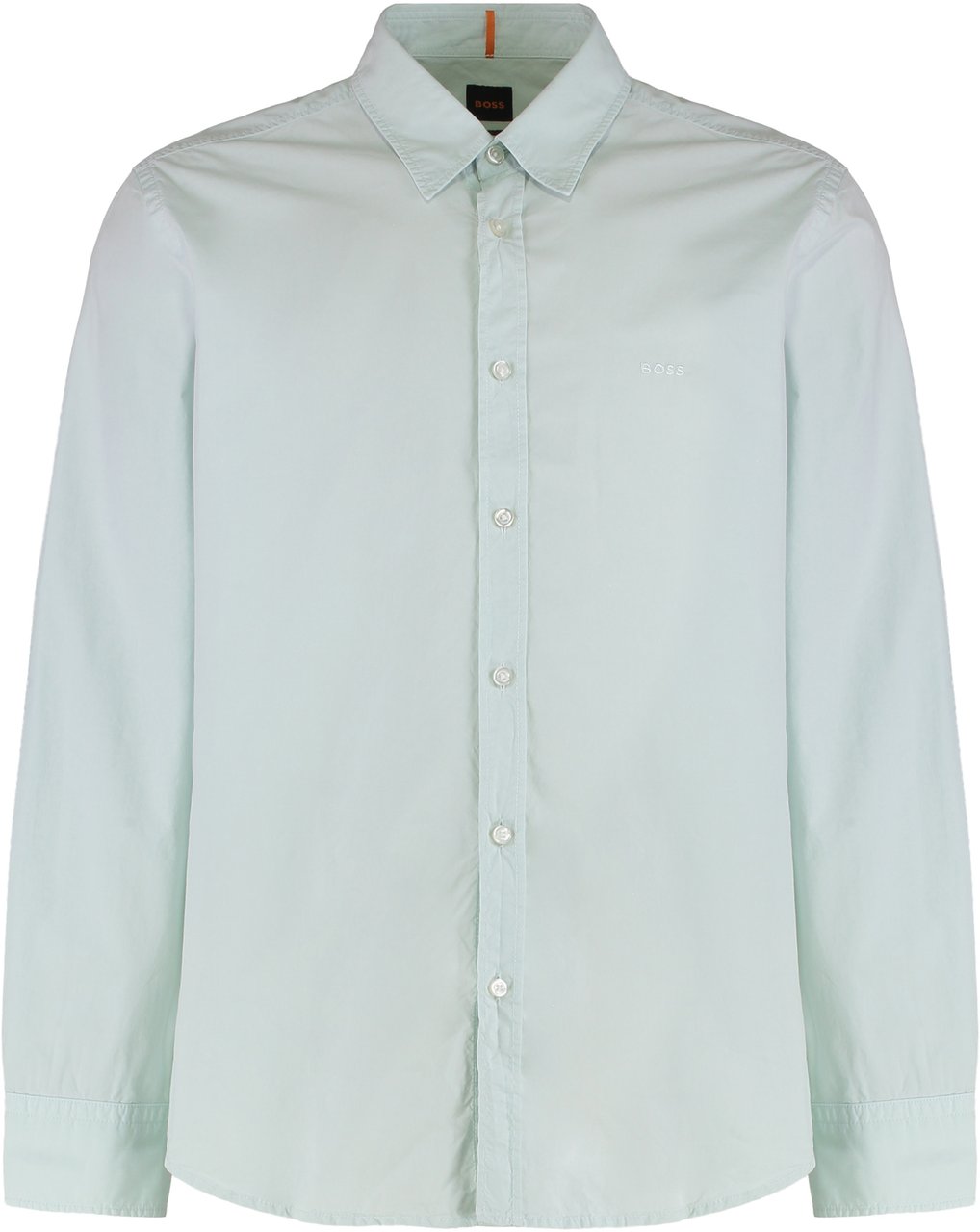 Boss Regular fit shirt in cotton poplin Lichtblauw