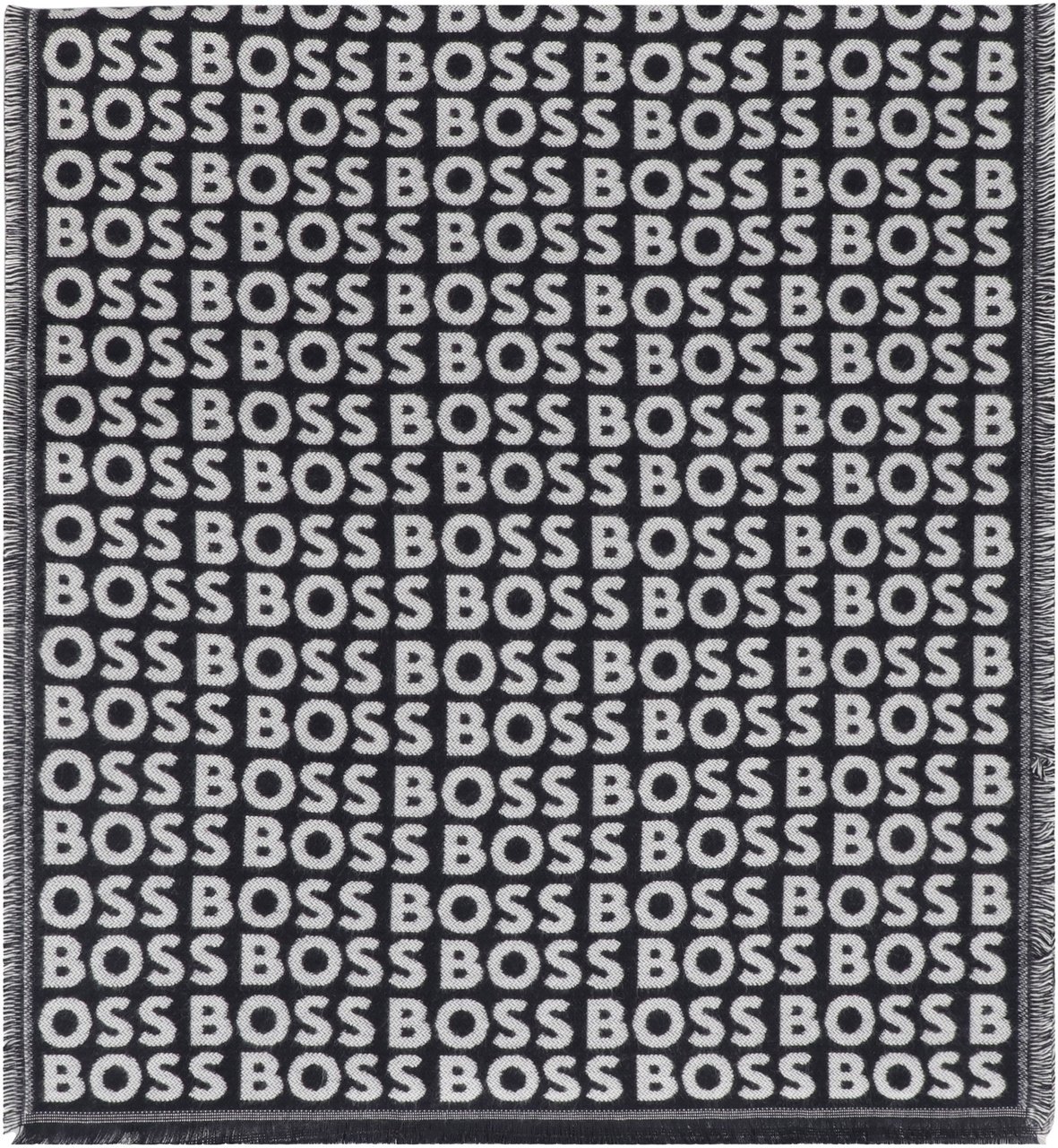 Boss Scarf in viscose jacquard Navy
