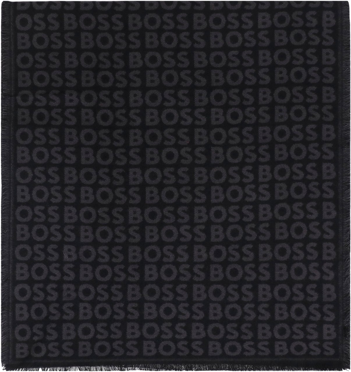 Boss Scarf made of viscose jacquard Zwart