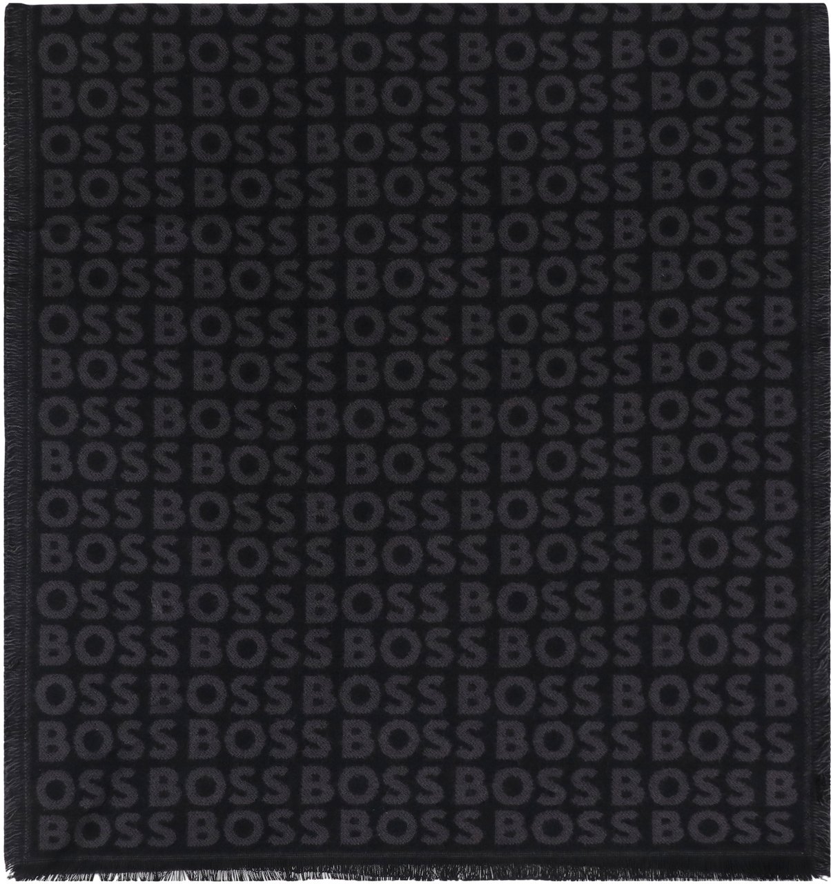Boss Scarf made of viscose jacquard Zwart