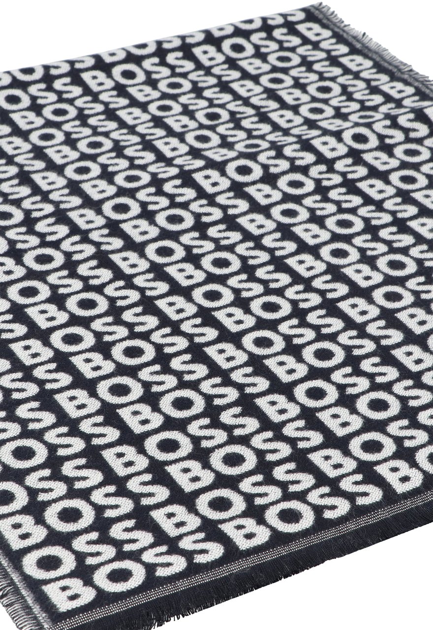 Boss Scarf in viscose jacquard Navy