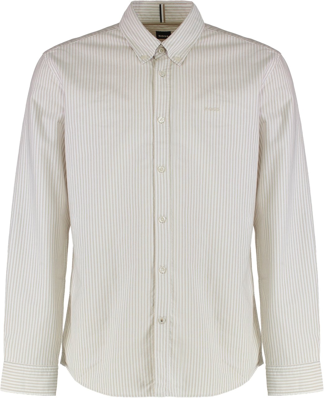 Boss Slim fit cotton Oxford shirt Beige