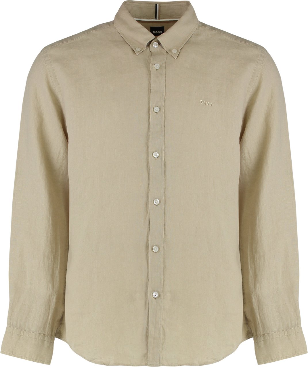 Boss Long sleeve linen shirt Beige