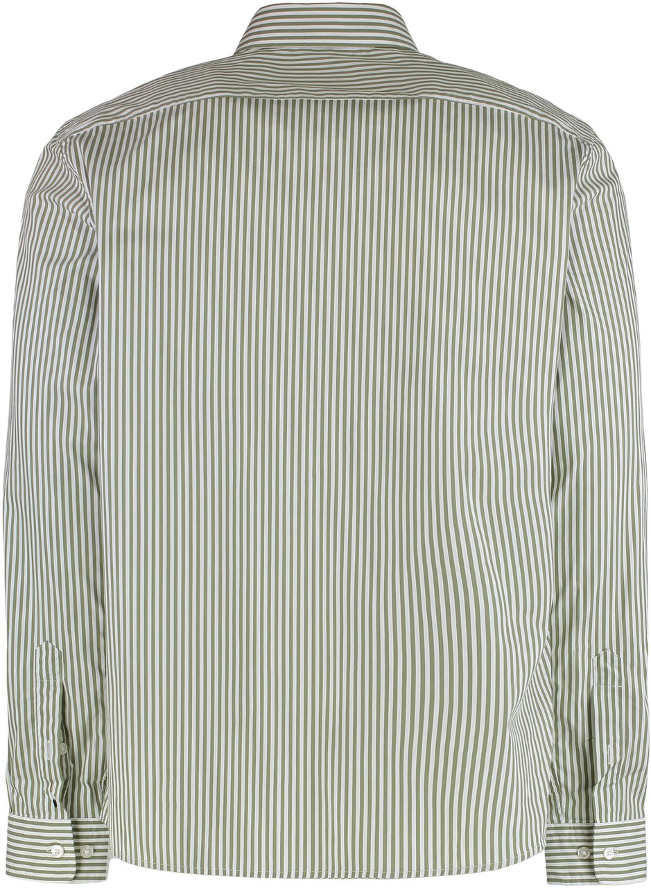 Boss Slim fit cotton Oxford shirt Groen