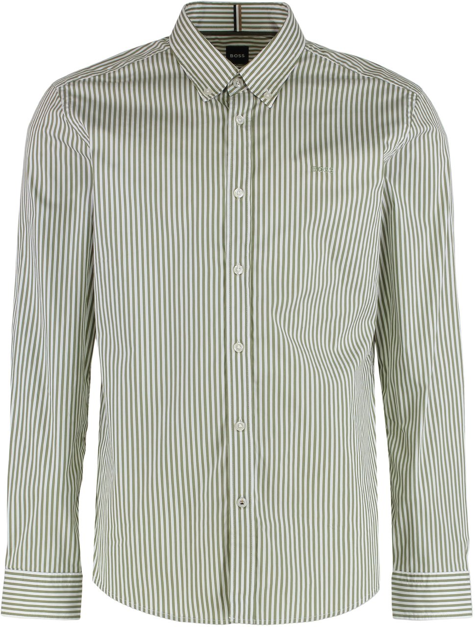 Boss Slim fit cotton Oxford shirt Groen