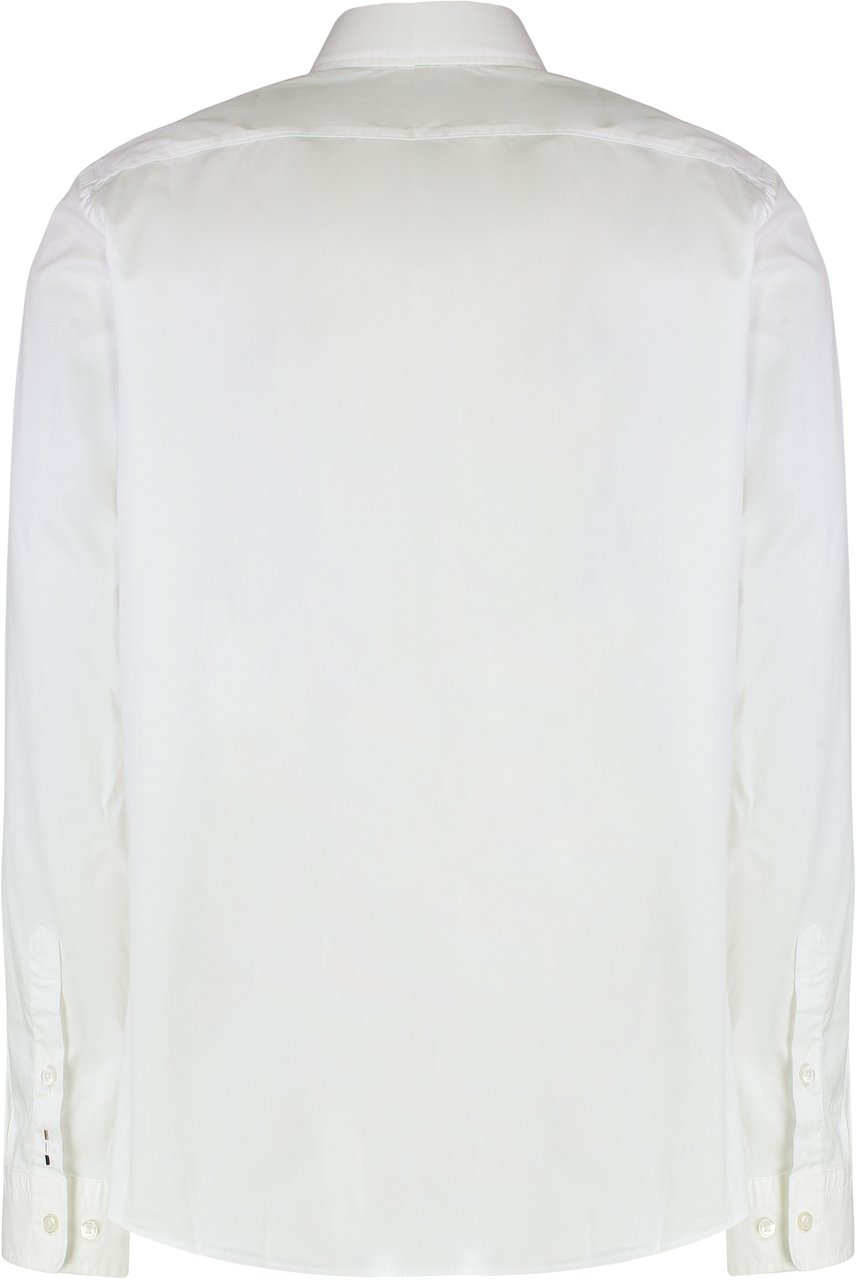 Boss Slim fit shirt in cotton blend Wit