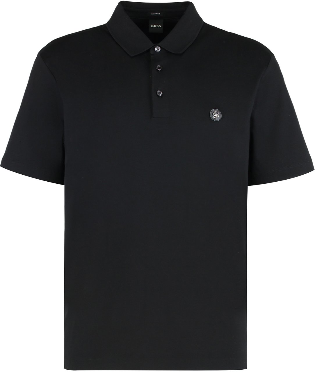 Boss Mercerized cotton polo Zwart