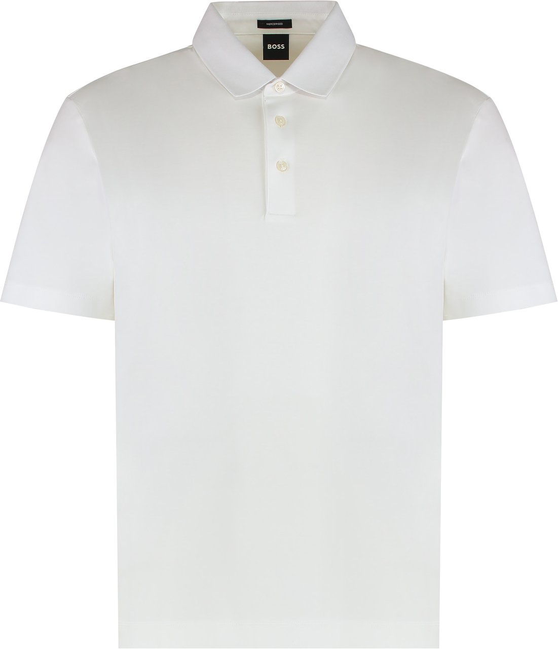 Boss Short-sleeved cotton polo Wit