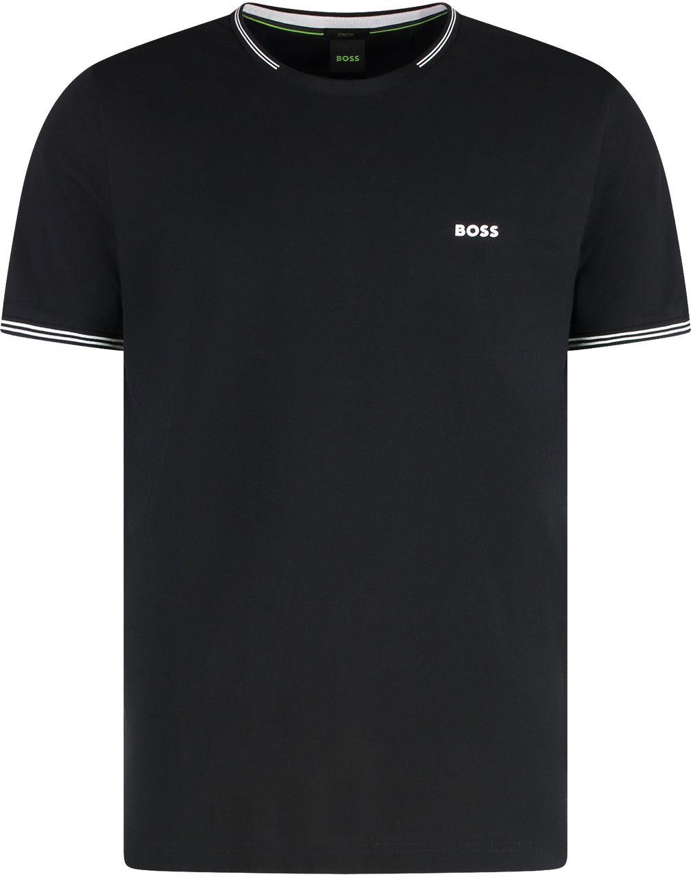 Boss Stretch cotton T-shirt Zwart