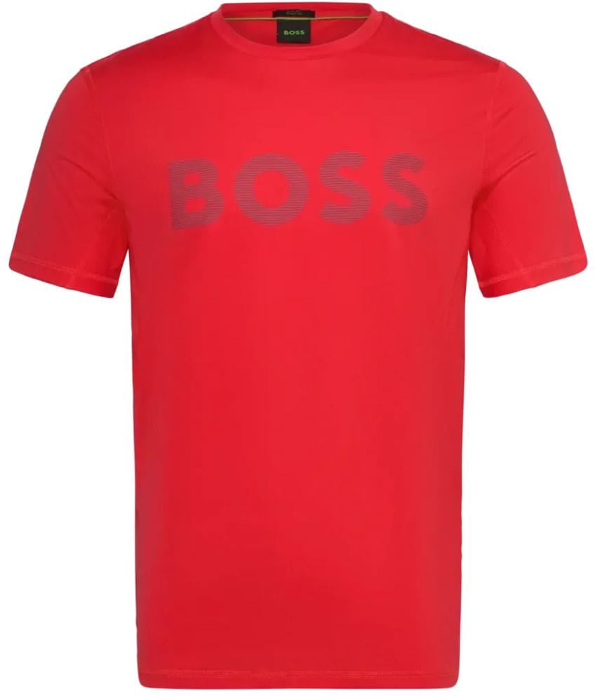 Boss BOSS Tee Active Rood Slim Fit Grijs