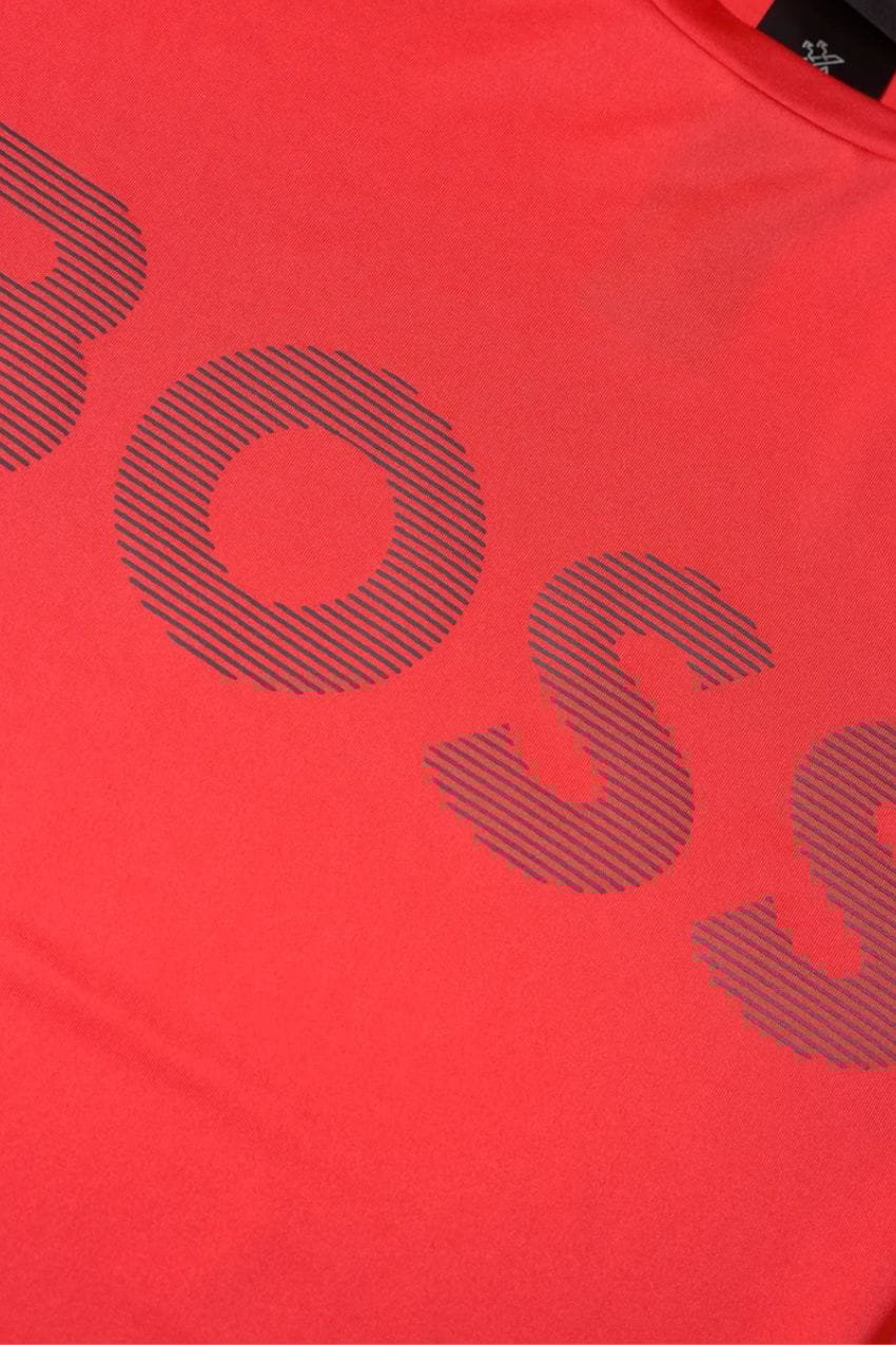 Boss BOSS Tee Active Rood Slim Fit Grijs