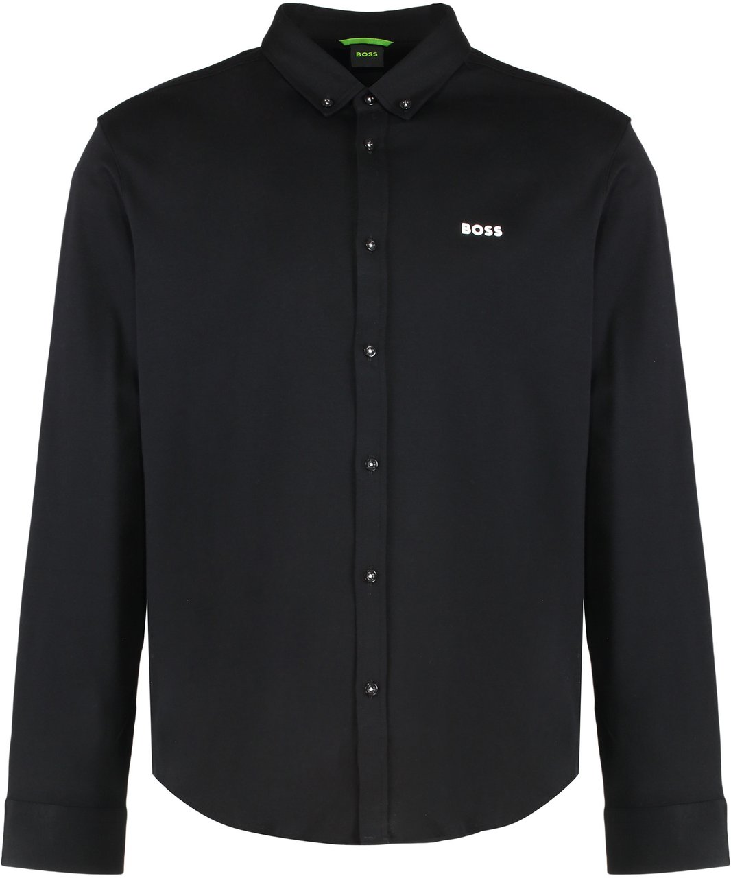 Boss Pique cotton shirt Zwart