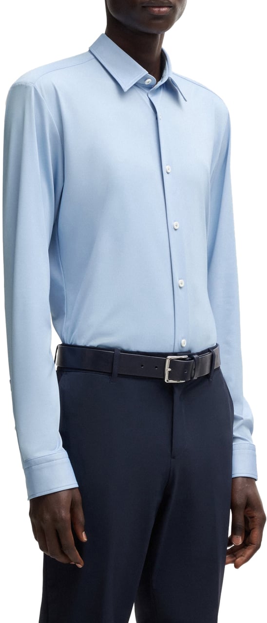 Boss Shirts Light Pastel Blue Blauw