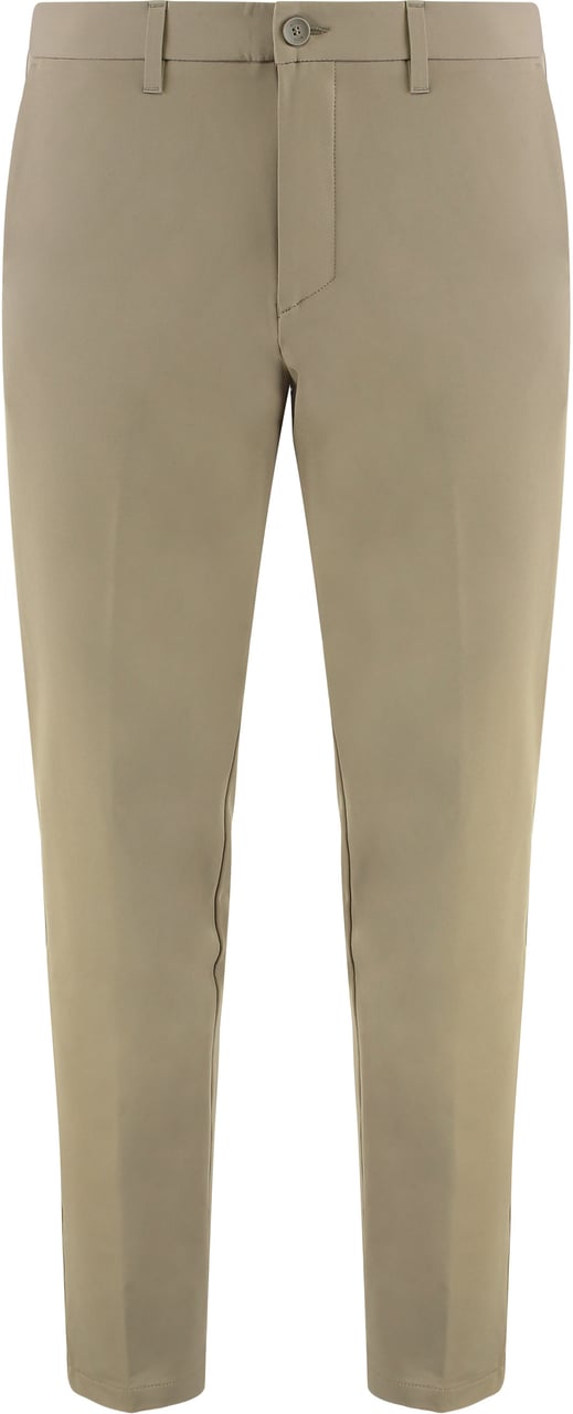 Boss Regular fit pants in elastic fabric Groen