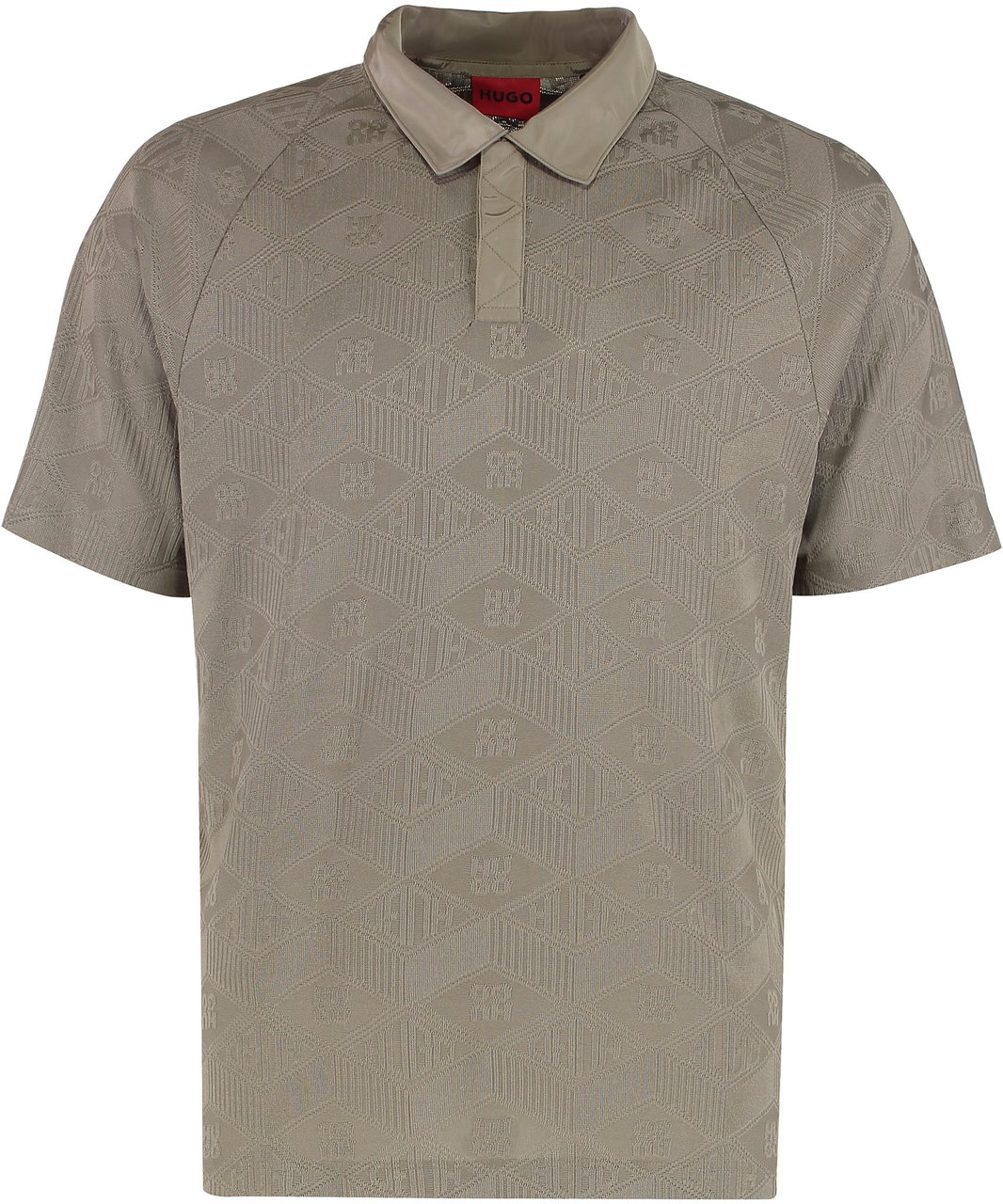 Boss Jacquard knit polo Bruin